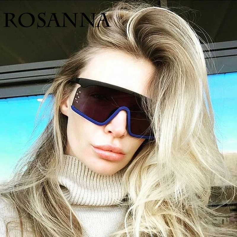 

New Cat Eye Goggles Sunglasses Men Women 2019 Luxury Brand Fashion One Piece Red Blue Colorful Oversized Sunglasses Shades UV400