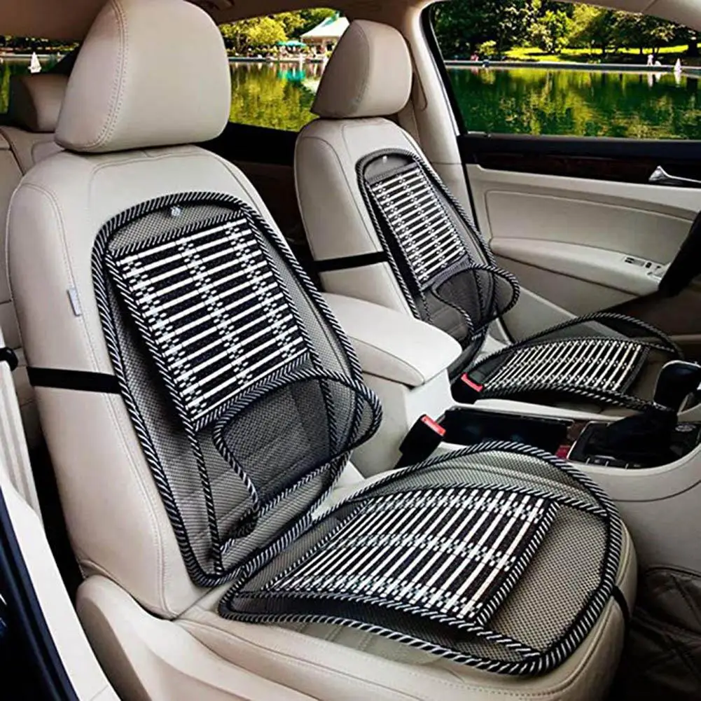 Assento de Carro Almofada de Refrigeração Respirável para Assento de Carro com Ventilação Almofada para Massagem na Cintura Tapete de Resfriamento Cobertura Respirável para Ventilação com 2 Capas p/ assento de automóveis