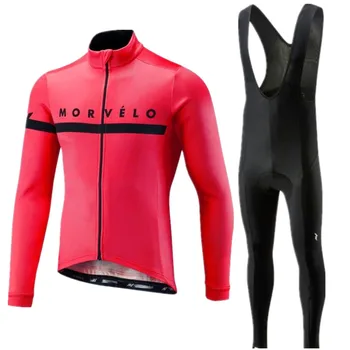 

Morvelo long sleeve men 2019 Pro team Cycling Jersey pants Set Cycling Clothing Road Bike Jersey Bicycle Clothes Bib Pants Suits