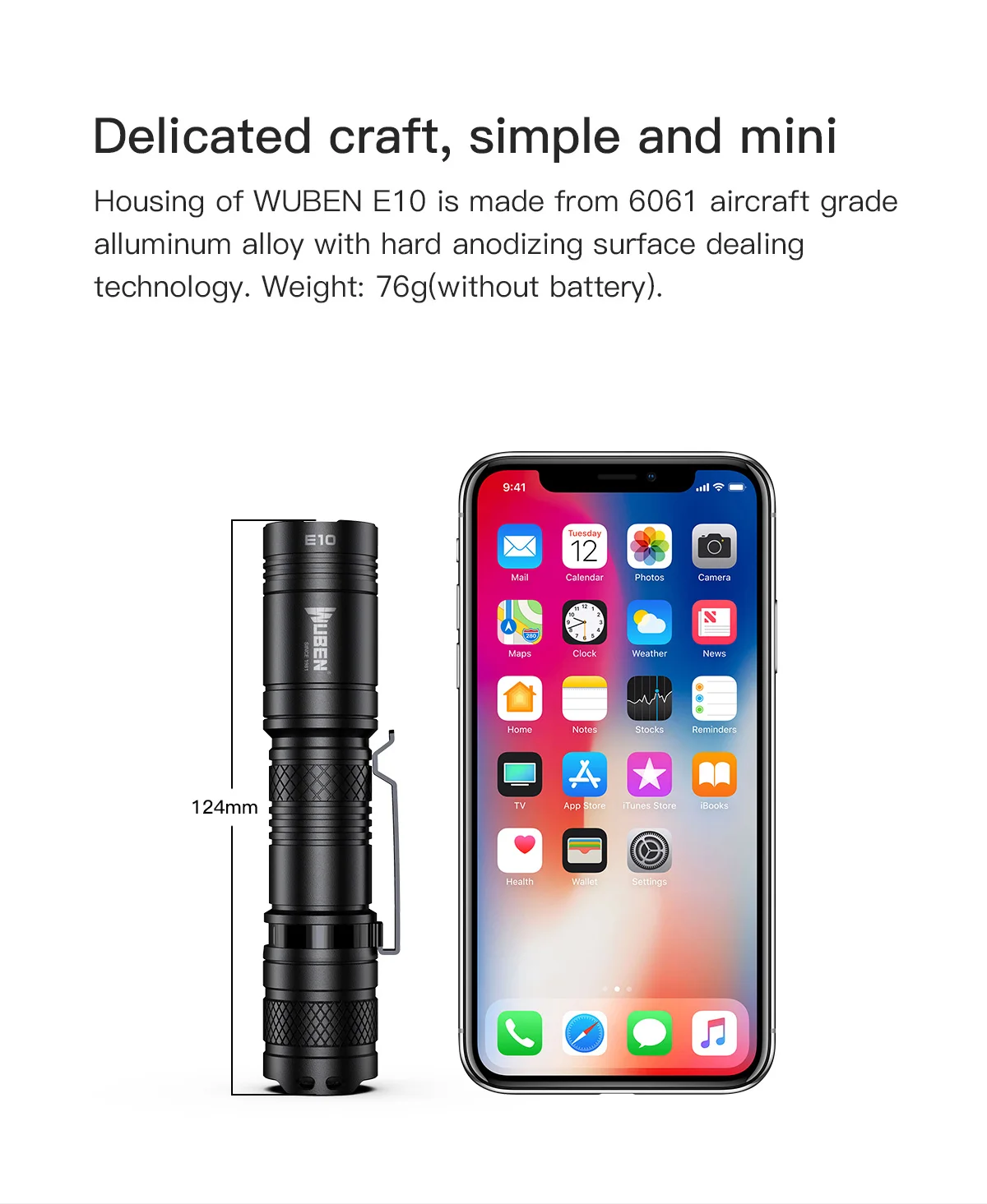 WUBEN E10 EDC флэш-светильник светодиодный светильник 1200 люменов OSRAM P9 светодиодный компактный ручной флэш-светильник переменный выход задний переключатель для наружного использования