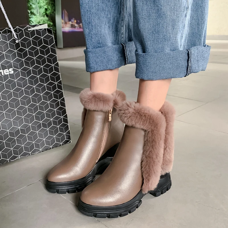 Bottes femme; ботильоны; женские зимние ботинки; теплые плюшевые ботинки из коровьей кожи с вышивкой; женские зимние ботинки; mujer