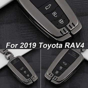 

Ring Car Key Case Zinc Alloy For Toyota RAV4 2019 Scratch-resistant Smart Protector Chain Practical