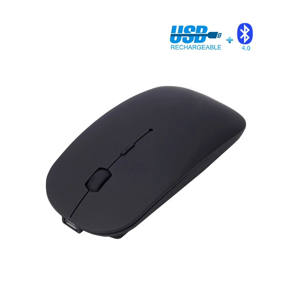 Black Bluetooth Jelly Comb перезаряжаемая 2,4G беспроводная мышь Bluetooth 4,0 Untral тонкая Бесшумная эргономичная мышь для Apple Mac ПК ноутбука Бесшумная - Цвет: Black Bluetooth