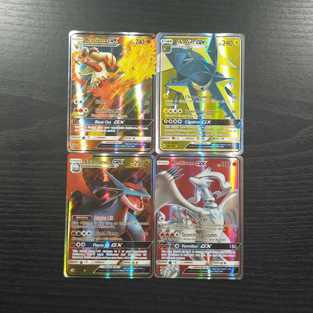 TAKARA TOMY, 100 шт., Покемон, карты, коллекция Sun Moon, битва, сияющая карточная колода, настольная игра, детские игрушки, 95 GX, 5 мега флэш-карт