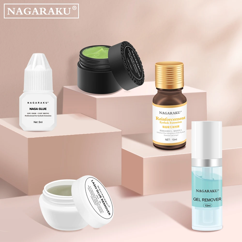 NAGARAKU Professional False Eyelash Glue Remover Primer Jelly Cream Gel remover adhesive bonded glue eyelashes make up tools | Красота и