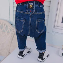 Ковбойские мешковатые штаны для мальчиков весна-осень г. Новые Стильные повседневные детские брюки весенние детские брюки, джинсы, Fas