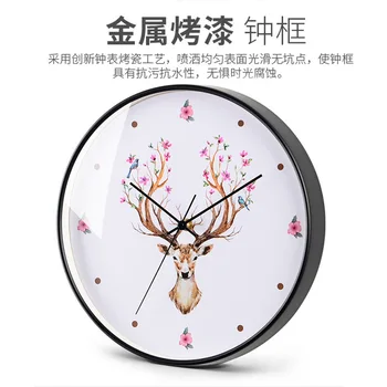 

Luxury Metal Clock Watch 12 Inch Modern Simple Silent Wall Clock Living Room Bedroom Quartz Decorative Clock Nordic Decor B65