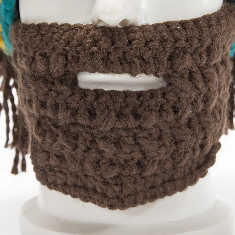 Halloween Party Evil Funny Knitting Wool Hat Manual Mustache Men And Women Wig Hats