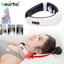 Электрический импульсный массажер для спины и шеи с дальним инфракрасным нагревом, облегчающий боль, забота о здоровье, расслабляющий инструмент, Интеллектуальный шейный массаж