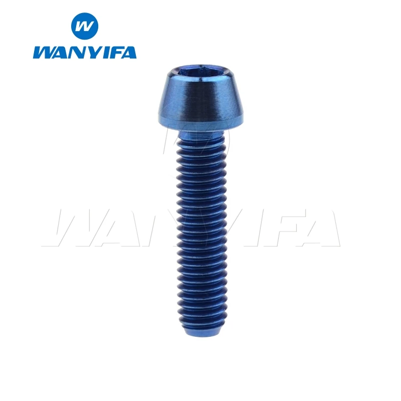 M6x20mm Blue Титановый "Wanyifa" Ti Болт конической конический болт с шестигранной велосипедная рулевая колонка M6 x 20 25 30 35 мм - Цвет: M6x20mm Blue