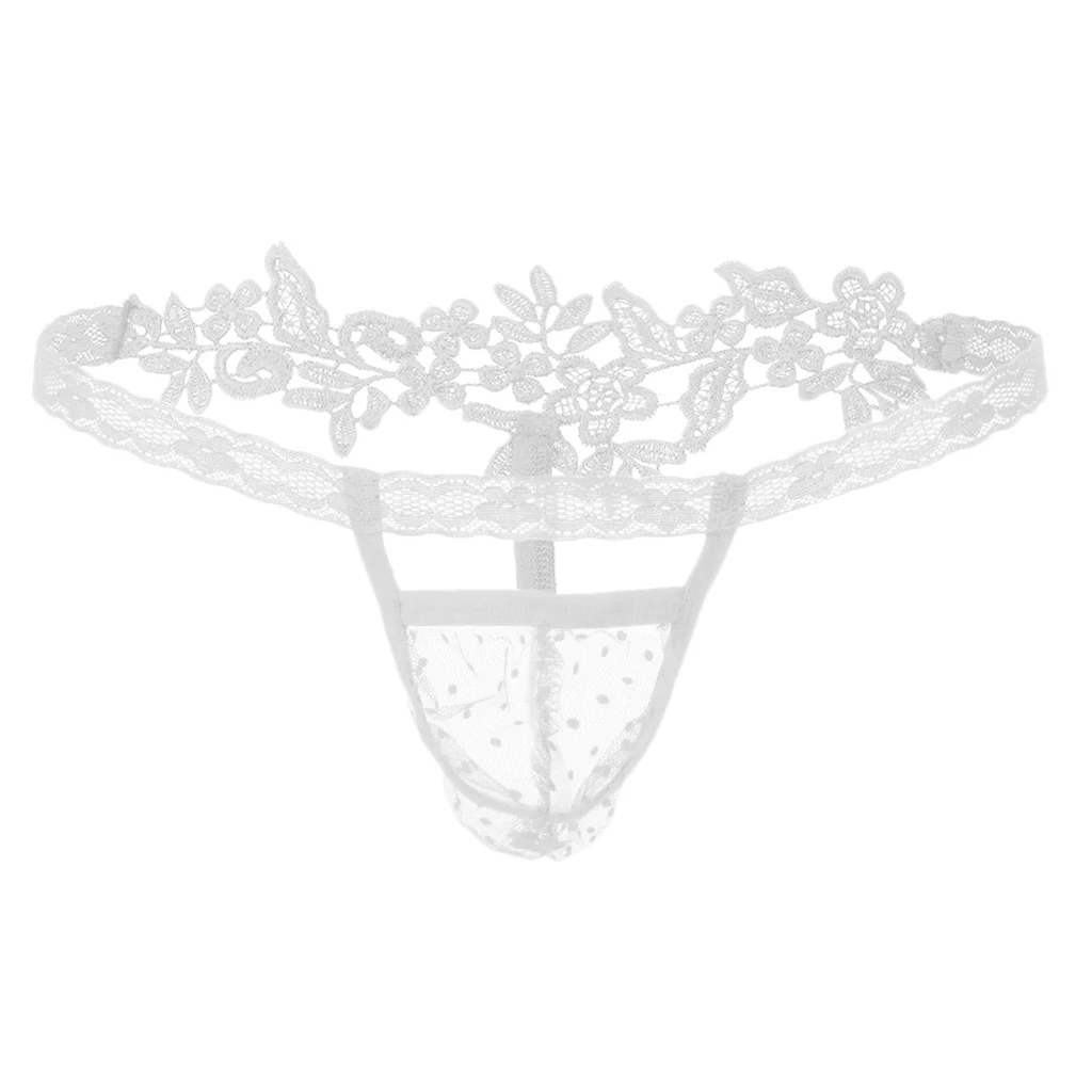 Sexy Men’s Lace Briefs Sissy T-back Gay Underwear Male Lingerie Underpants transparent low waist mini bikini G-string underwear