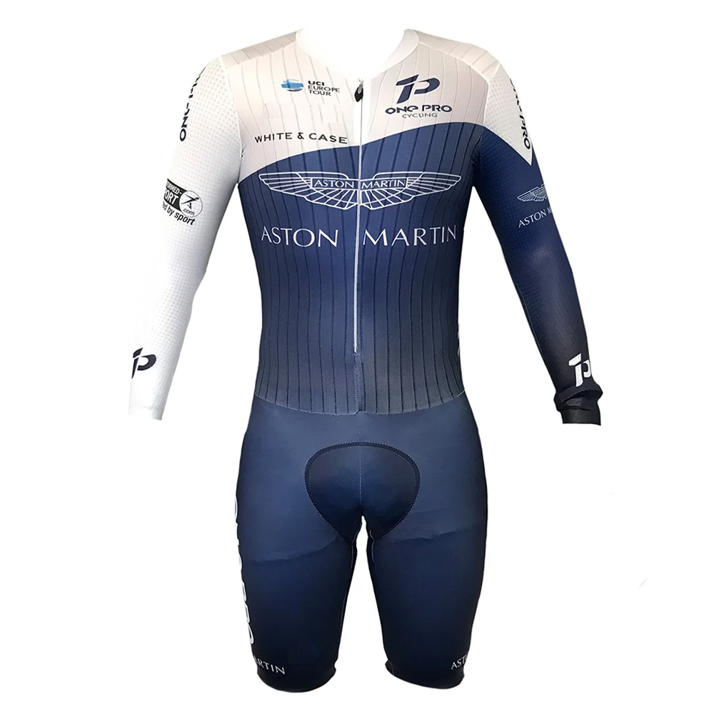 One pro team aston martin storck велокостюм aero triatlon летний мужской костюм спортивный костюм ropa ciclismo hombre - Цвет: 9D GEL PAD