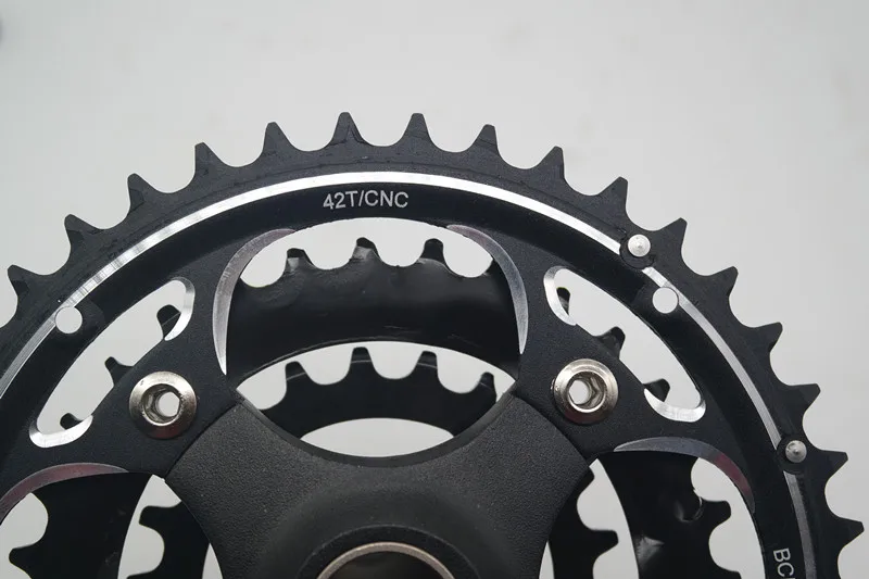 MTB aluminum alloy integrated crankset 42-32-22T with BB for 24/27/30s speed hollow tec crank set mountain bicycle chainwheel