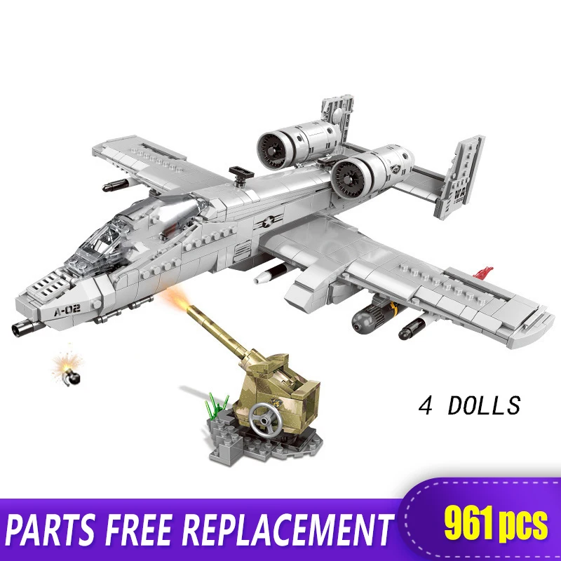 XINGBAO 06022 военные строительные блоки A10 боец Thunderbolt II wartog Fighter DIY WW2 самолет кирпич