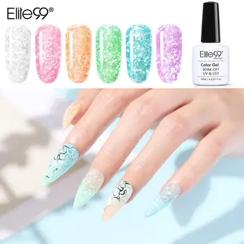 

Elite99 10ml Snowflake Gel Nail Polish Hybrid Nail Glitter Sequins Gel Lacquer Soak Off UV LED Top Base Coat Primer Nail Art