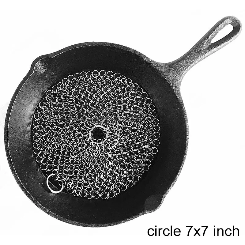 Chainmail щетка для мытья посуды кухонные принадлежности из нержавеющей стали портативная квадратная круглая форма Европа Америка Стиль