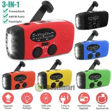 Аварийный Солнечный Ручной Динамо AM/FM/WB/NOAA Погодный радио Светодиодный фонарь зарядка