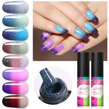 

WHID CHIC Nail Gel Polish Pink Thermal Color-changing Soak Off UV Gel Nail Polish varnish Glitter Nail Art Gel Varnish 5ml