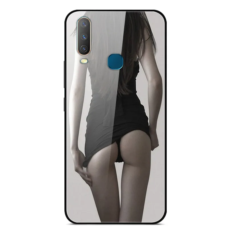Чехол из закаленного стекла для vivo Y17, мягкий чехол-бампер с принтом для vivo Y 17 Y17 vivo Y12 Y15 Y3 1902, Твердый чехол для телефона