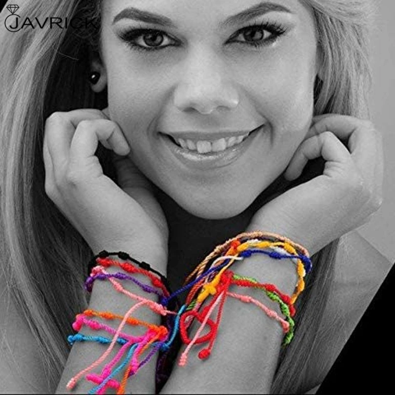 Tibet Bracelet Red Cord Bracelet Adjustable Kabbalah 7 Knot String Cross Amulet for Protection Good Luck 12Pcs bracelet jewelry