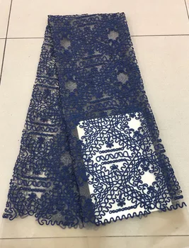 

Lovely Latest African Lace Fabric 2019 Navy Blue Embroidery Lace Fabric Bridal Wedding French Mesh Lace Fabric RF25421