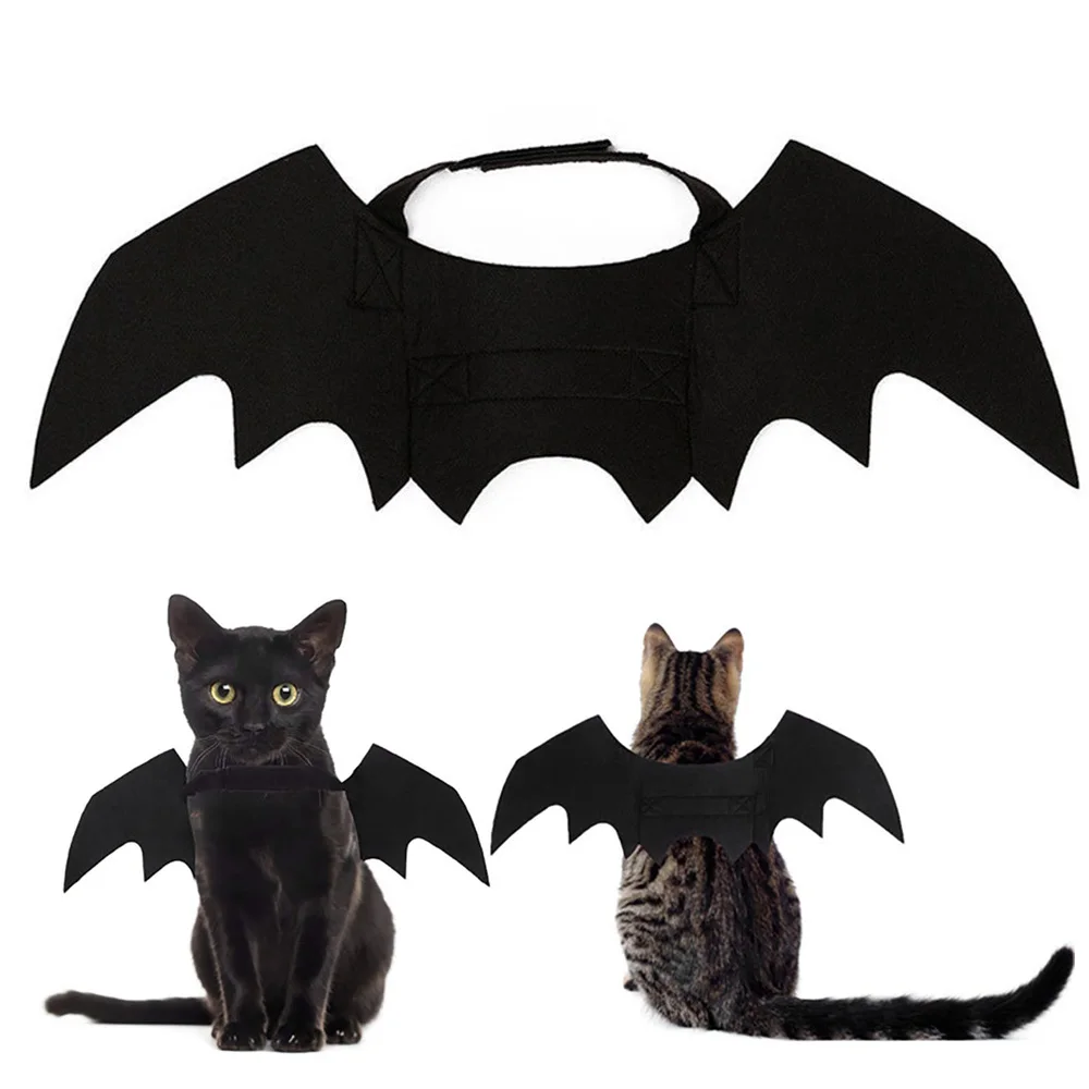 Милый костюм для Хеллоуина кошки маленького питомца крылья летучей мыши