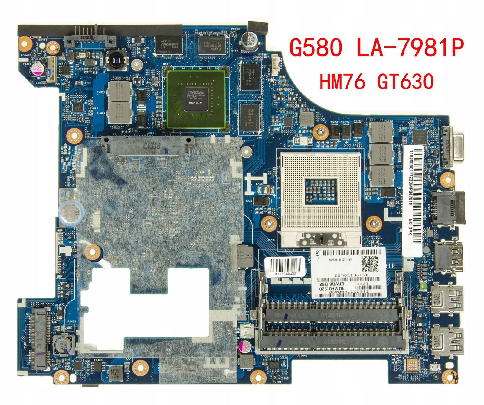 Материнская плата для ноутбука Lenovo G580 QIWG5_G6_G9 LA-7981P PGA989 SLJ8E HM76 DDR3 GT630 100% полностью
