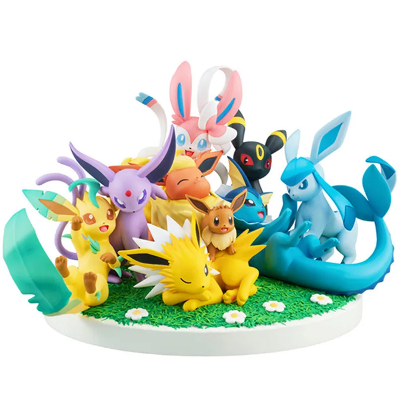 2inch Go eevee evolution action figure Monster Collection Figurine 9pcs No  Box