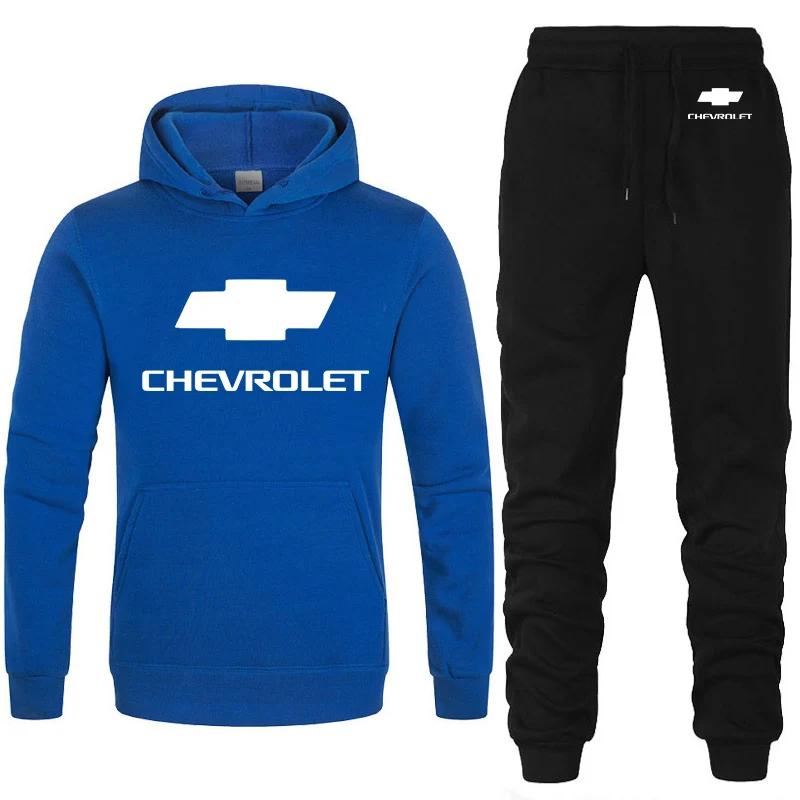 Толстовки для мужчин, автомобиль Chevrolet, принт логотипа, унисекс, толстовка, модные мужские худи, хип-хоп, harajuku, повседневные флисовые толстовки, штаны, костюм из 2 предметов