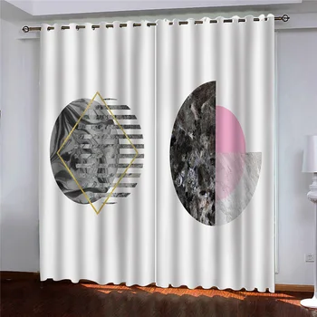 

cheap new goods 2020 Blackout Curtains For Living room bedroom Creative abstraction cortina blackout kids room curtains