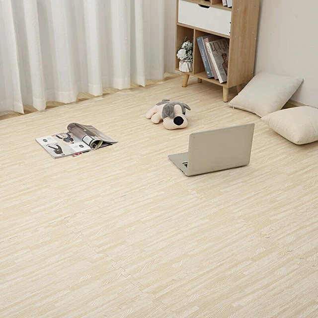 Wooden Puzzle Mat Foam 30*30*1cm Baby Play Mat Splicing Bedroom Soft Floor Interlocking Kids Rug Living Room Gym Crawling Carpet White wood grain