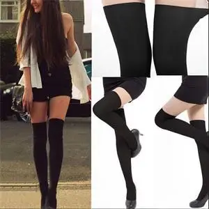 1PCS Sexy Black Tattoo Tinted Sheer Women False High Stocking Pantyhose Tights Black Colors hot sale