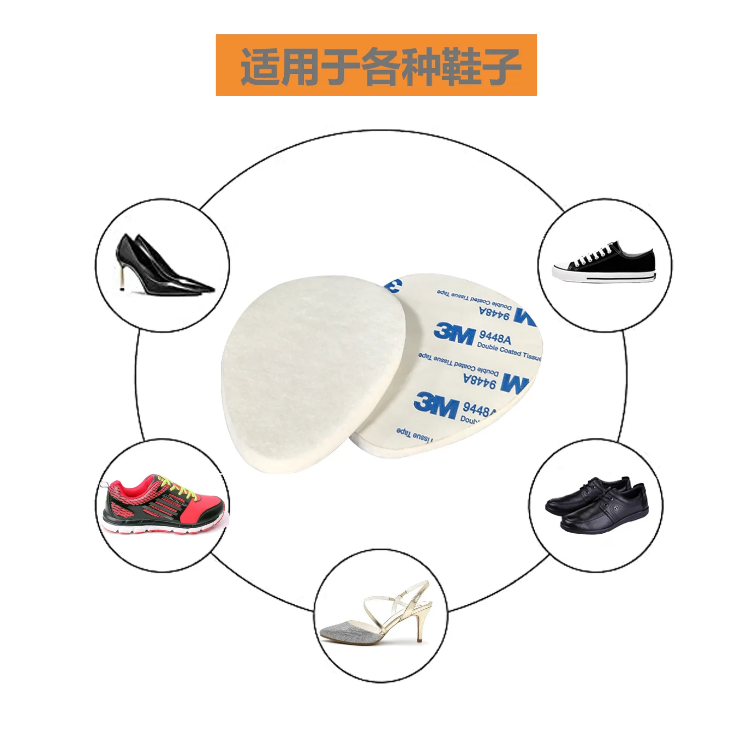 Forefoot Metatarsal Support Thickening Half Size Cotton Pad High Heel Insole Summer Forefoot Pad Half Anti-Slip Anti-Pain