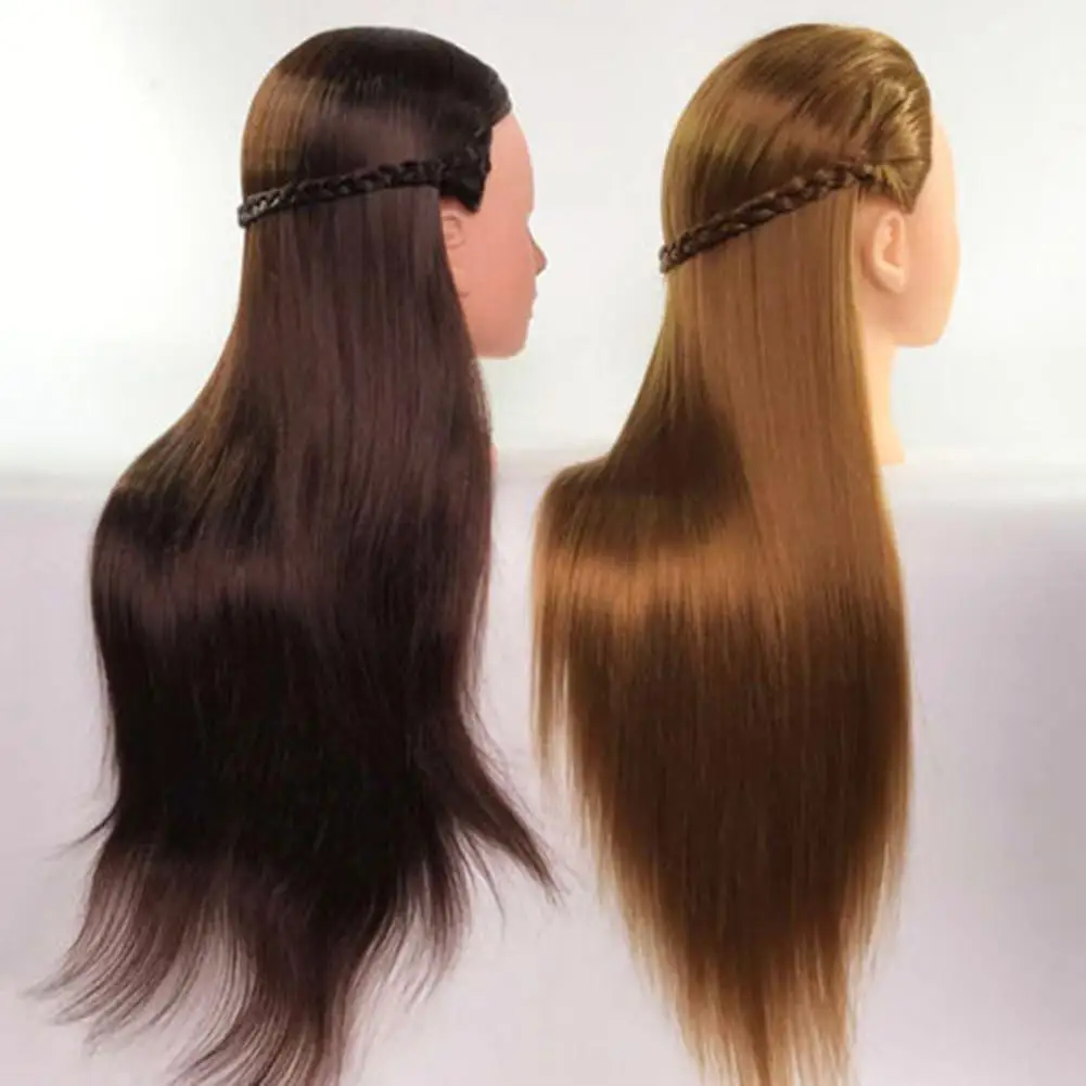 

Salon Woman Mannequin Head Wig Braiding Practice Hairdressing Training Tool Practicing Hairstyles