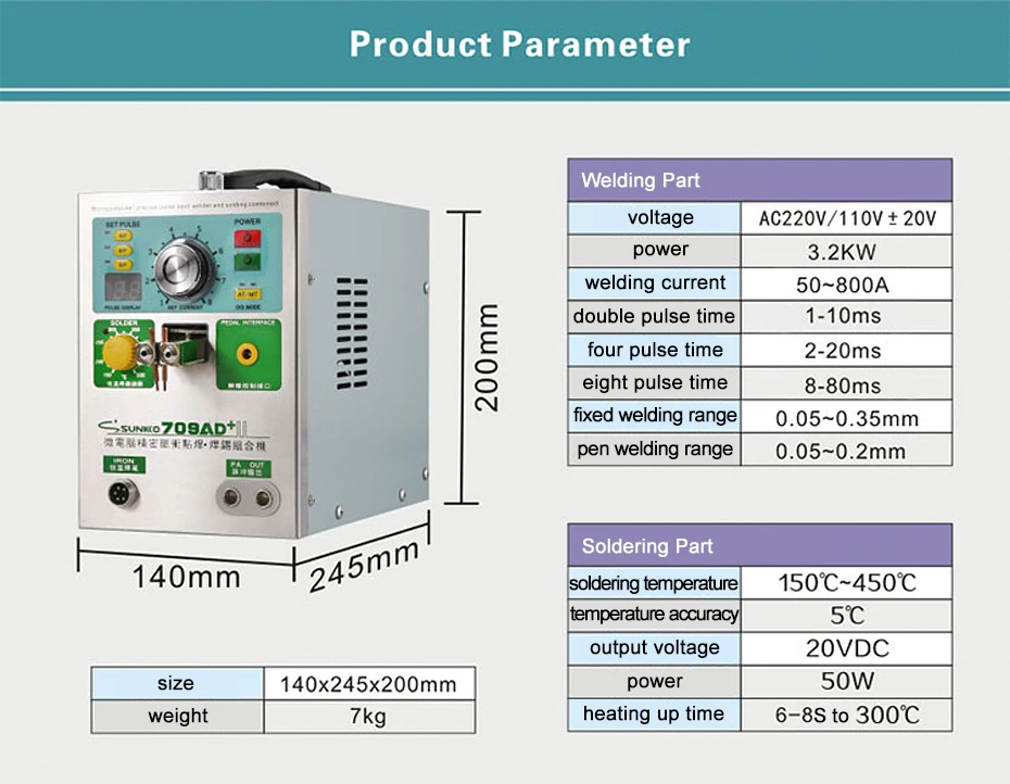 SUNKKO 709AD+ 4 в 1 сварочный аппарат фиксированная Импульсная Сварка постоянная температура пайка срабатывает Индукционная точечная сварочная HB-71B