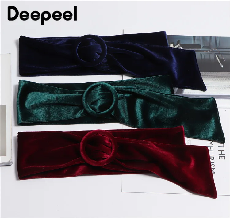 Deepeel 1 шт. 9-11 см* 110 см женский эластичный пояс с высокой талией, широкий пояс, юбка, тонкий корсет, аксессуары из бархата, широкие пояса YK707