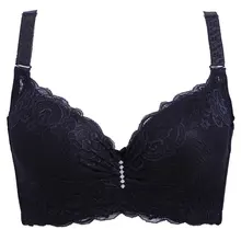 Comfortable Solid Color Women Push Up Bra Breathable Ladies Plus Size Women Sexy Cotton Push Up Bra Healthy Bra Black Color