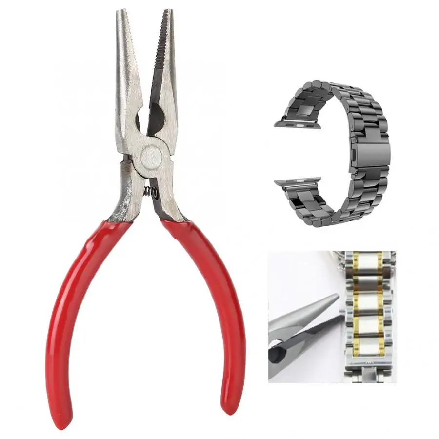 Длинные игольчатые круглогубцы ремешок для удаления часов ремешок для удаления DIY инструмент для изготовления ювелирных изделий маленькие надфили-nosed плоскогубцы ремонт часов инструменты