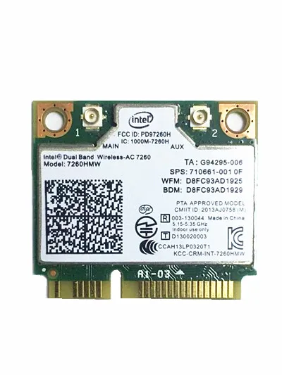 Двухдиапазонная беспроводная сетевая карта Intel Intel7260HMW 7260AC 5G 876M Bluetooth 4,0 mini Pci-e