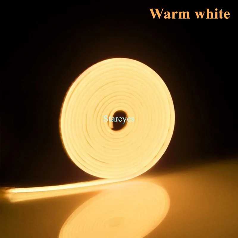 Warm white Светодиодный гибкий неоновый светильник SMD 2835 120 светодиодный/м 5 м 12 В 12 В Светодиодная лента Водонепроницаемая гирлянда декоративная неоновая веревка ленточный светильник - Испускаемый цвет: Warm white