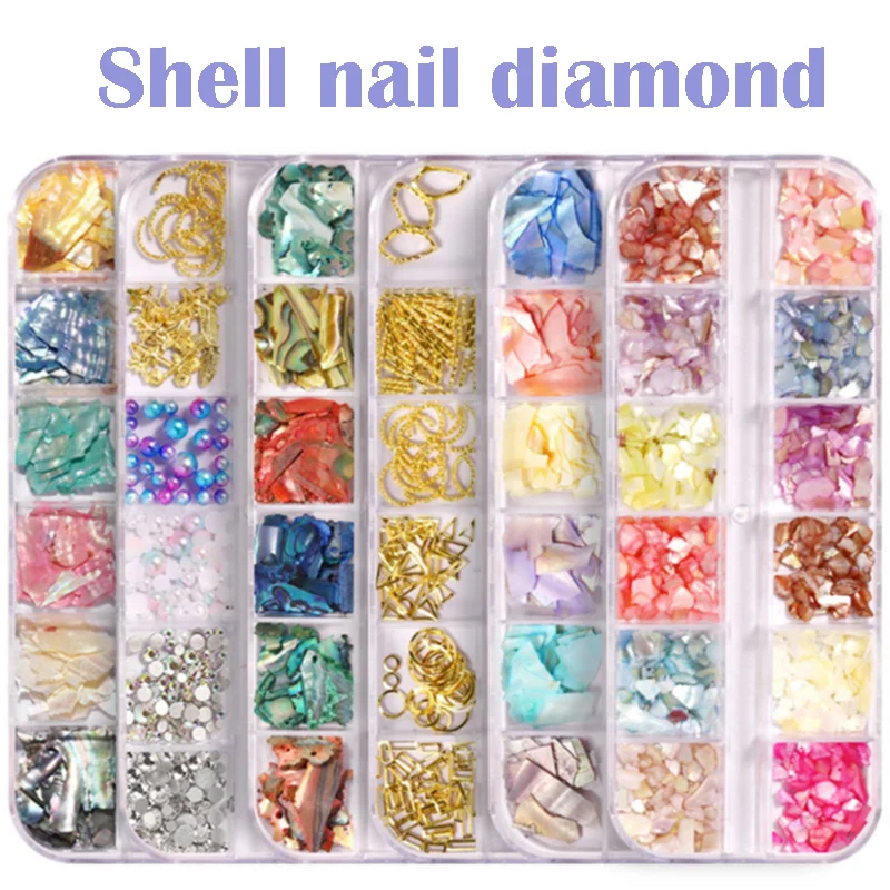 1 Box Mix Color Natural Rhinestone For Nails 3D Gradient Broken Shell  Slices Nail Art Decorations Nail Glitter Flakes SAB03 - Price history &  Review