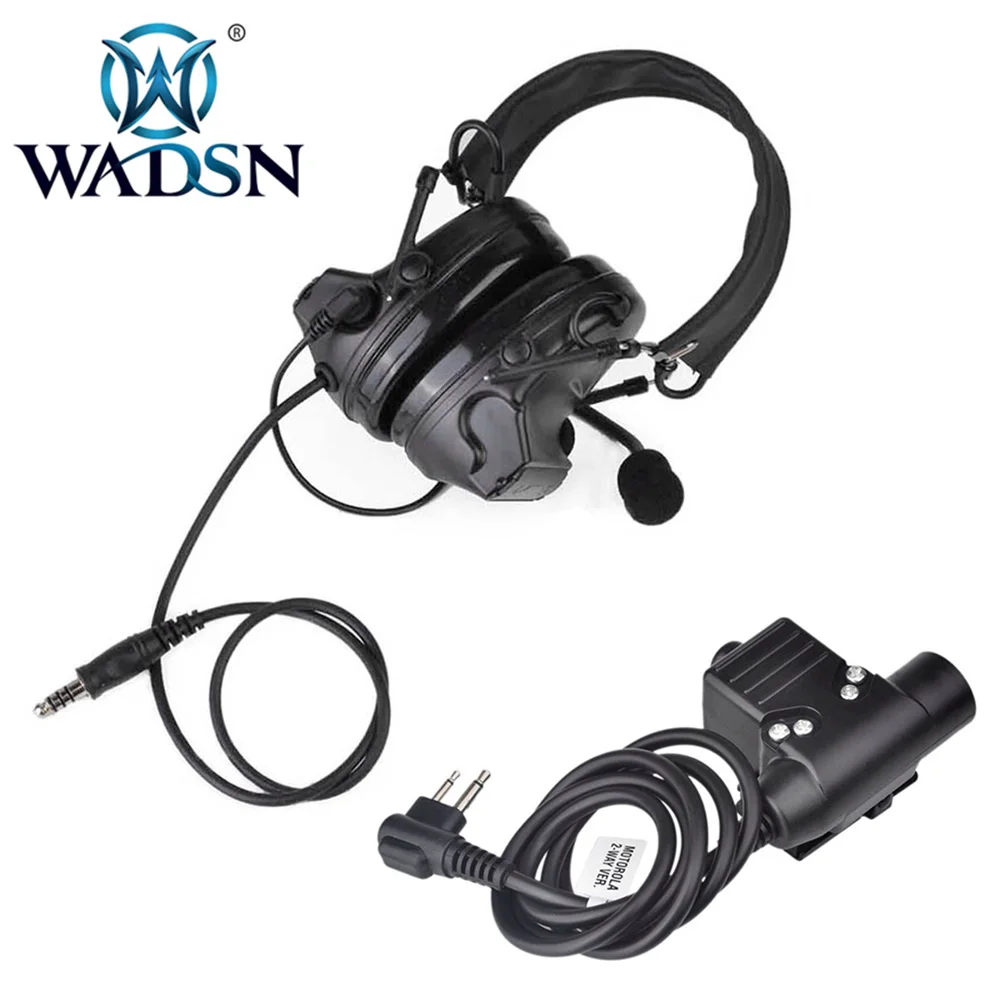 WADSN Comtac-II/C2 шумоподавление Softair гарнитура WZ041 наушники с U94 PTT Кабельный разъем Z113 для Kenwood 2 Pin Радио