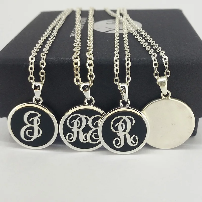 

Tailor-Made Initial Letter 925 Sterling Silver Disc Pendant Necklace