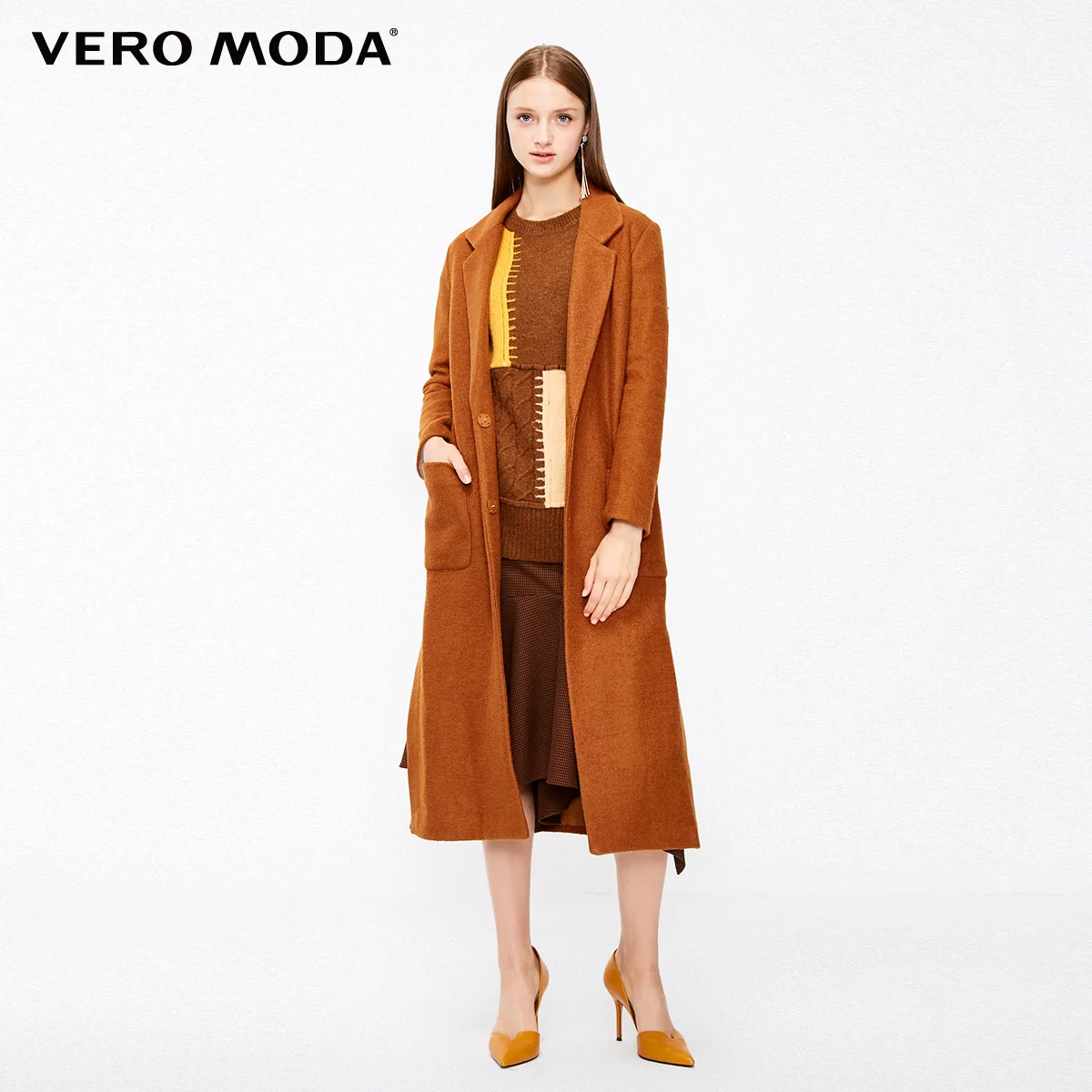 Vero Moda женское новое шерстяное пальто с боковыми карманами | 318327559