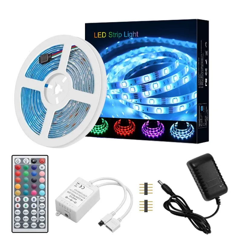 

5M 10M 2835 5050 Led Strip DC 12 V RGB Flexible Tape Led Ribbon Led Strip Light With IR Remote For Home Kitchen Christmas Party