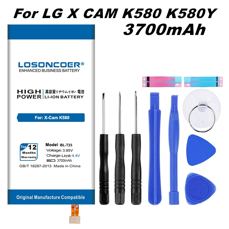 Аккумулятор LOSONCOER для LG X Cam K580 F690 K580DS K580Y аккумулятор на 3700 мАч быстрая доставка