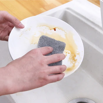 

5pcs Gray Home Kitchen Nonstick Oil Scouring Pad Oil Cleaning Cloth Washing Cloth To Wash Cloth Towel Brush Bowl Cloth Sponge