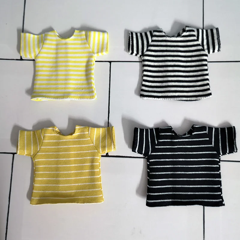 Blyth Cotton T-shirt Colorful Stripe Doll Clothes Short Sleeve Shirt For Pullip Blyth Doll Accessories Clothes doll accessories doll clothes doll clothes accessories