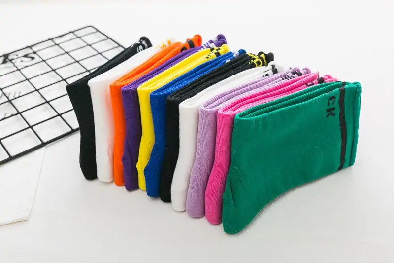 1Pairs Winter New Products Candy-colored Silver Onion Curling Women's Socks Letter Cotton Ladies Tube Socks Christmas Socks