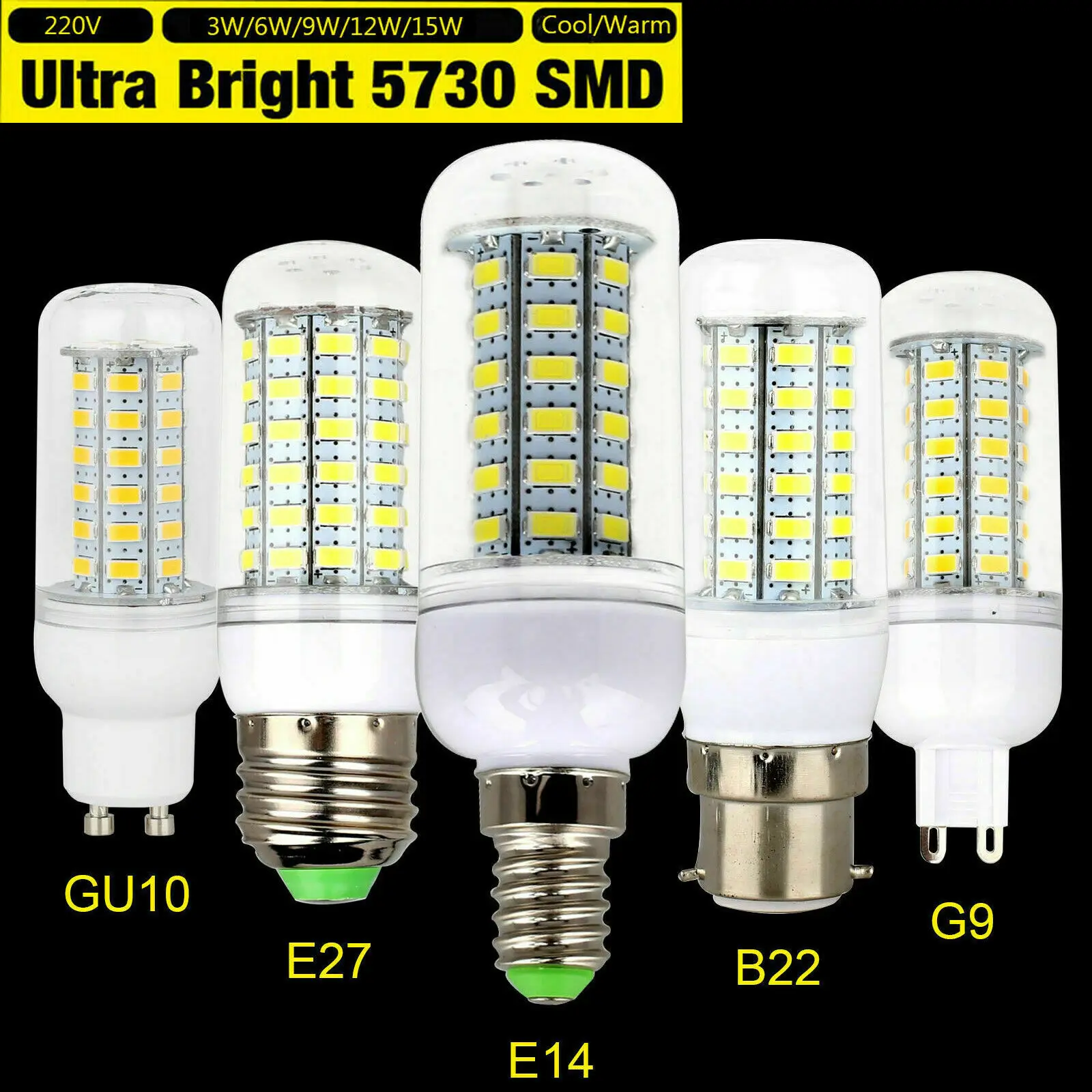 Tanie 3W 6W 9W 12W 15W oświetlenie kukurydza LED żarówki E14 sklep